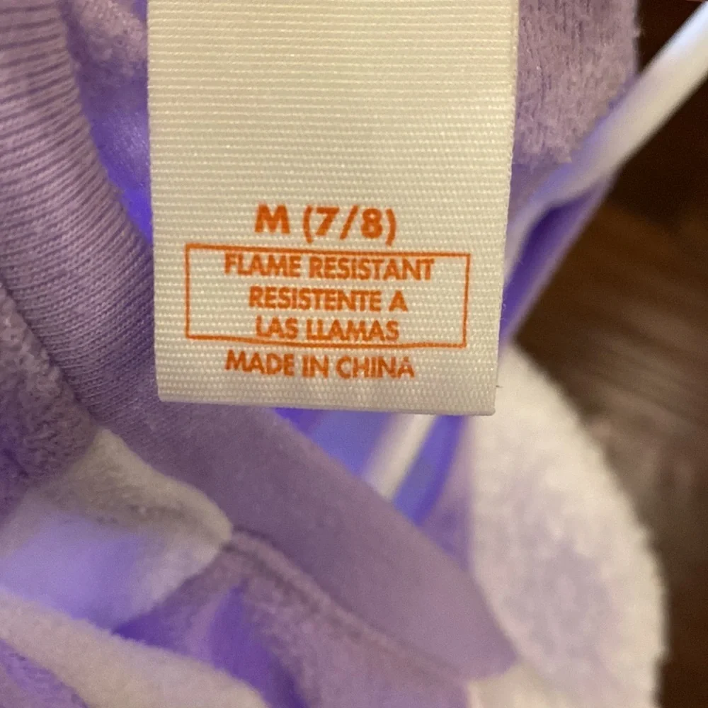 Cat & Jack light purple & furry white Sleep All Day longsleeve cozy nightgown M‌